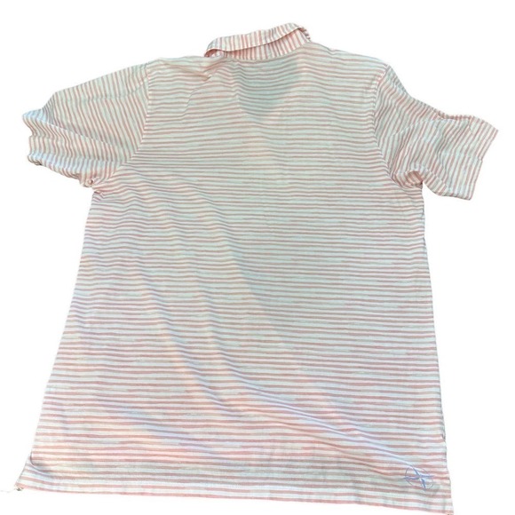 B. Draddy Golf Polo Pink + White Striped Men's Large - Picture 8 of 14